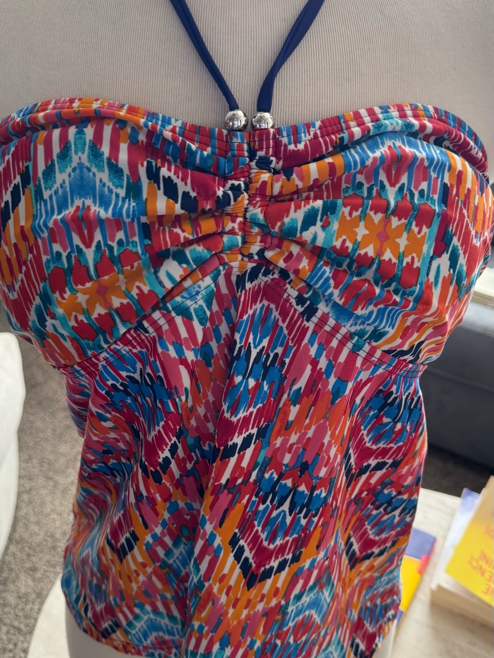 Xhilaration Multicolor Strapless Print Camisole - Pink Blue Orange